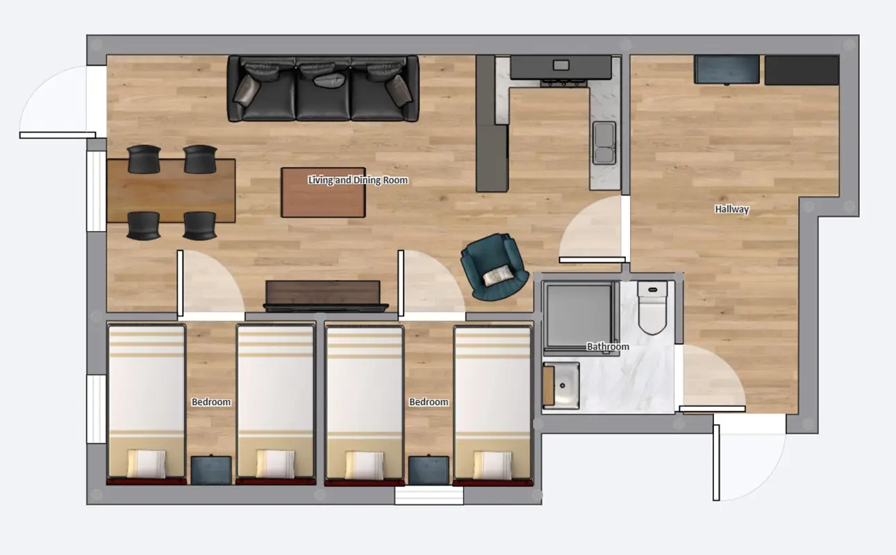 Godøy, Grundriss 4-Personen-Appartement Godøy, Grundriss 4-Personen-Appartement