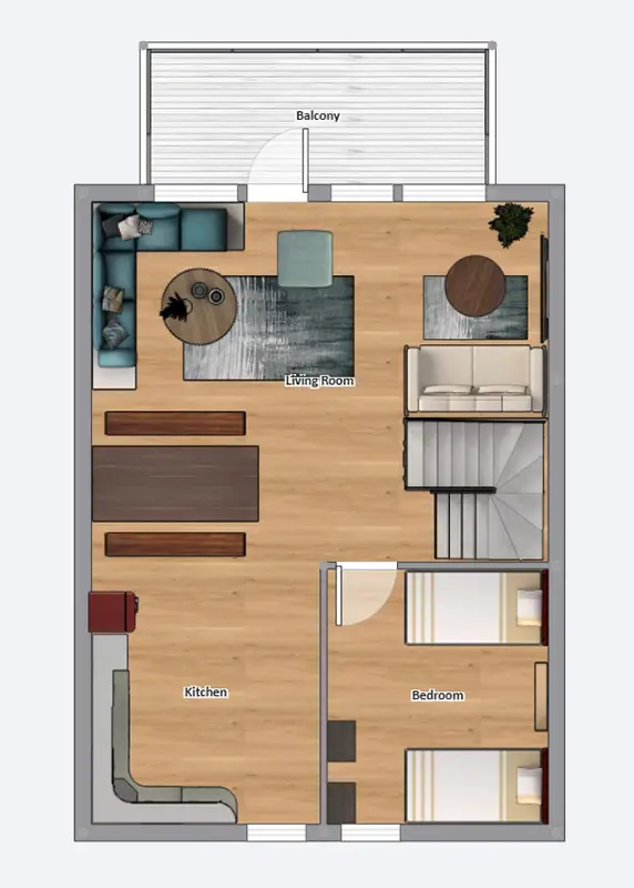 A - H, Grundriss 8-Personen-Appartement, oben A - H, Grundriss 8-Personen-Appartement, oben