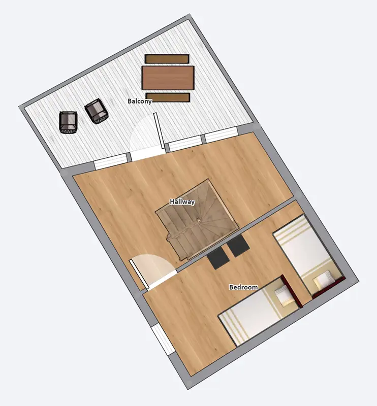 Oksebåsen, Grundriss 6-Personen-Appartement, 1. Etage Oksebåsen, Grundriss 6-Personen-Appartement, 1. Etage