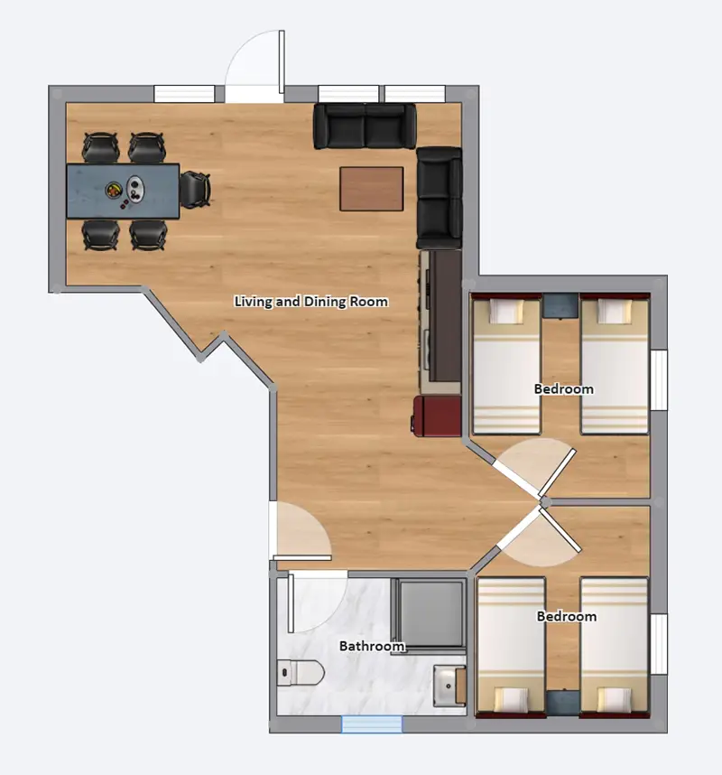 Storholmen, Grundriss 4-Personen-Appartement Storholmen, Grundriss 4-Personen-Appartement